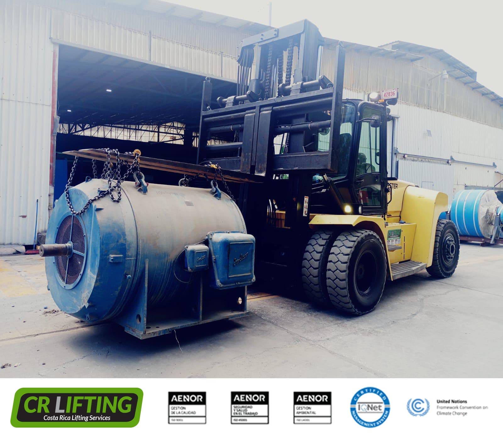 ¡Montaje con montacargas de 16 toneladas!